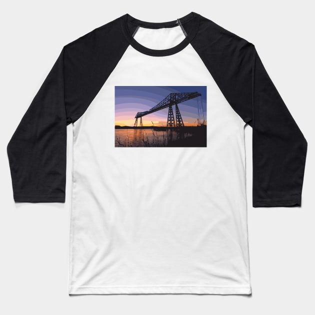 Transporter Bridge Baseball T-Shirt by Twistedburt